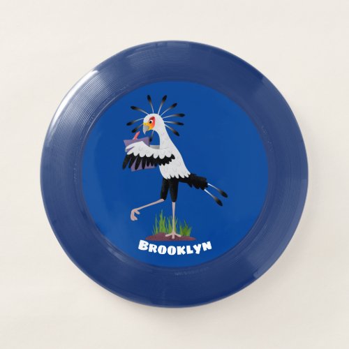 Cute secretary bird writing notes cartoon Wham_O frisbee