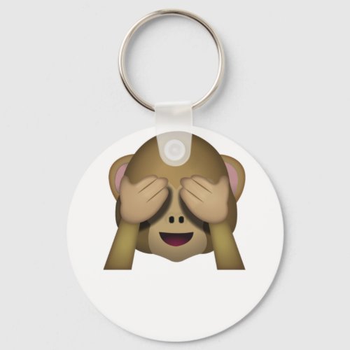 Cute See No Evil Monkey Emoji Keychain