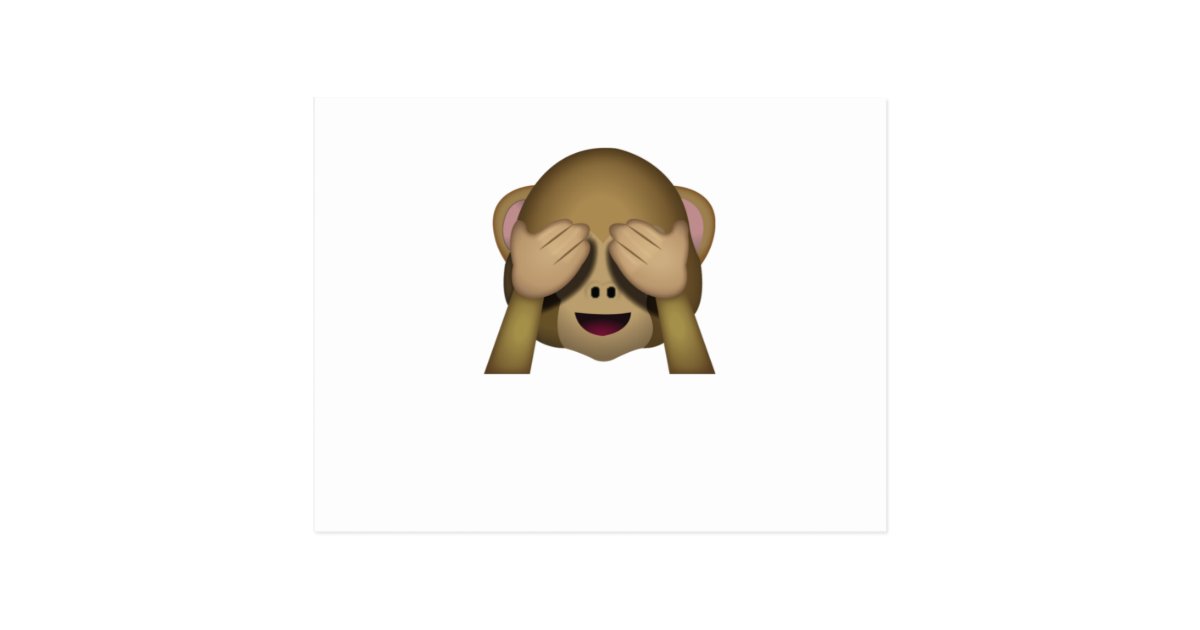 Cute See No Evil Monkey Emoji Postcard | Zazzle.com