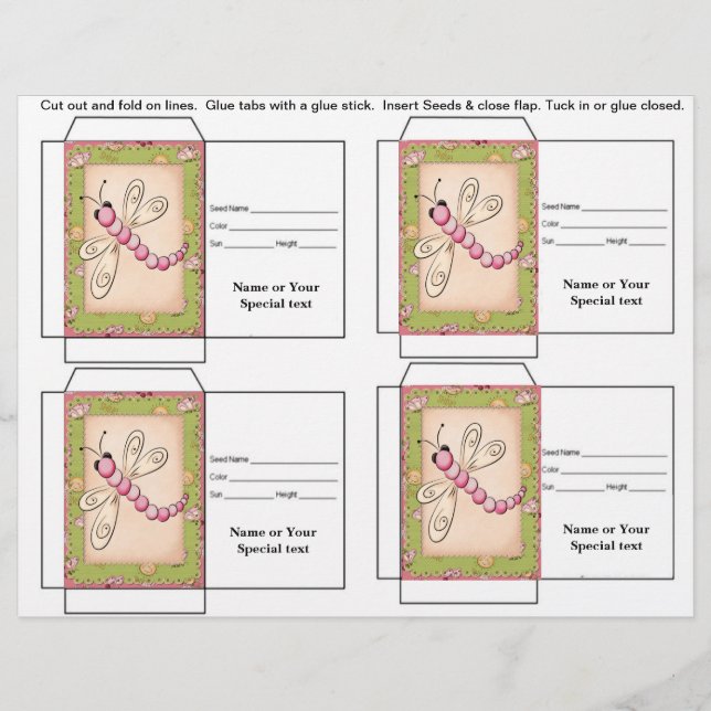Cute Seed Packet Gift or Favor Flyer (Front)