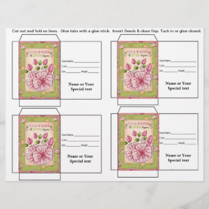 Cute Seed Packet Gift or Favor Flyer