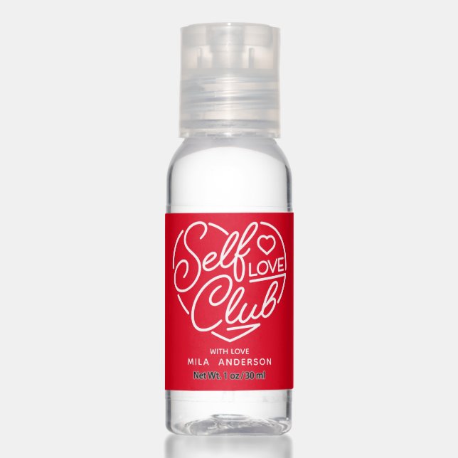 Cute Self Love Club Heart  Hand Sanitizer (Front)