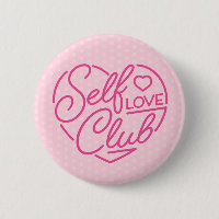 Cute Self Love Club Heart Pin Button