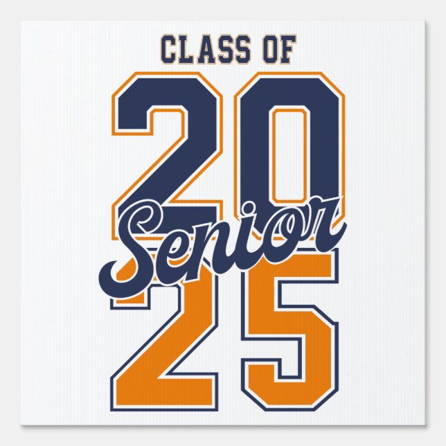 Cute Senior Class Of 2025 Graduate Sign (Front)