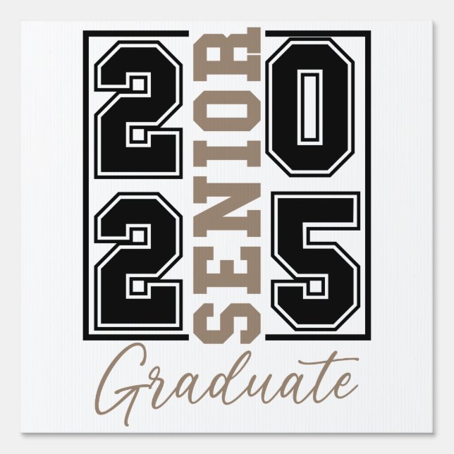 Cute Senior Class Of 2025 Graduate Sign (Front)