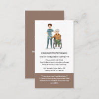 Cute Senior Companion or Elderly Caregiver Business Card