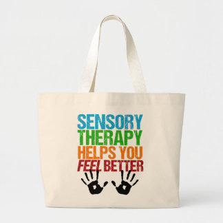 Cute Sensory Therapy OT Handprints Large Tote Bag