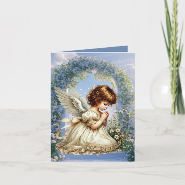 Cute sent from Heaven Angel add message  Note Card (Front)