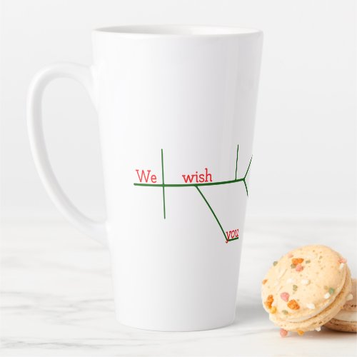 Cute Sentence Diagram Grammar Merry Christmas Latte Mug