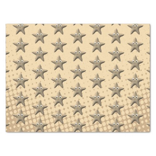 Cute Sepia Starfish Pattern Tissue Paper