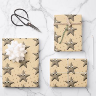 Cute Sepia Starfish Pattern