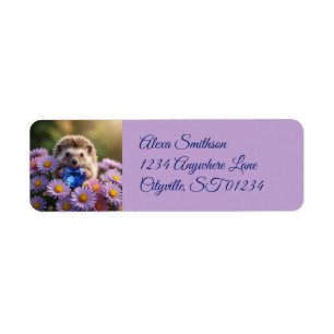 Cute September Hedgehog with Sapphire Heart Label