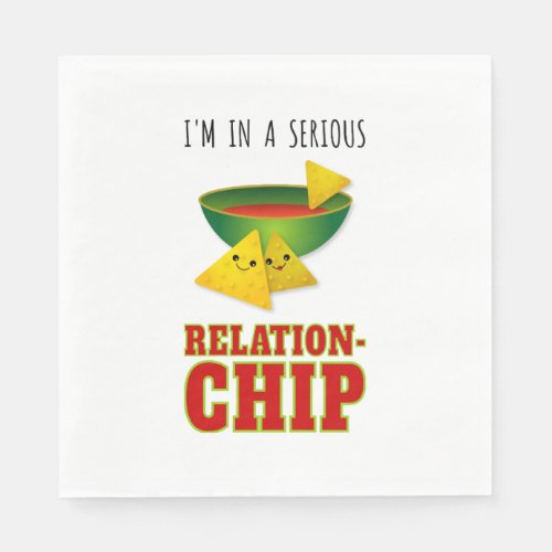 Cute Serious Relationchip Cartoon Chips and Salsa  Napkins