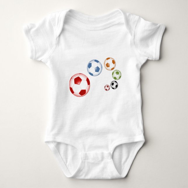 Cute set of soccer balls baby bodysuit (Front)
