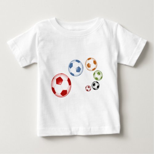 Cute set of soccer balls baby T_Shirt