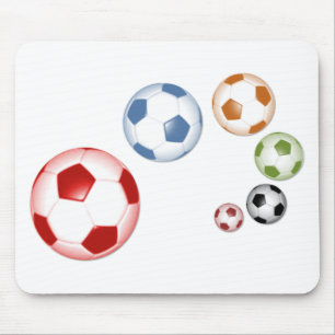 Cute set of soccer balls mouse pad