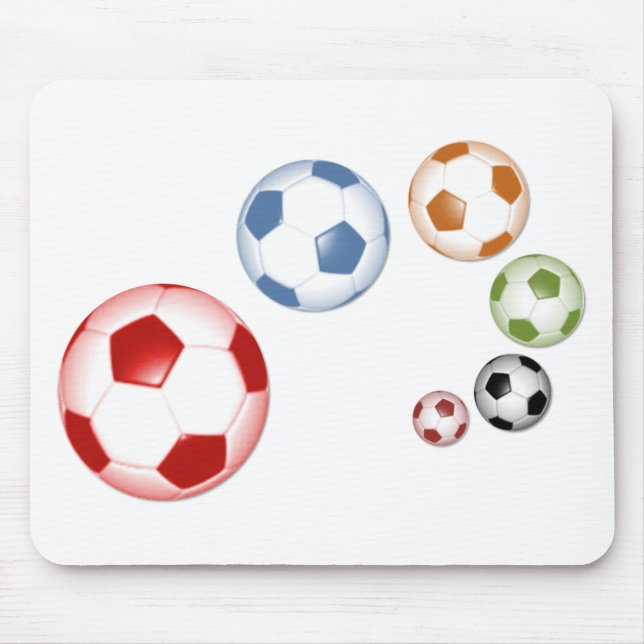Cute set of soccer balls mouse pad (Front)