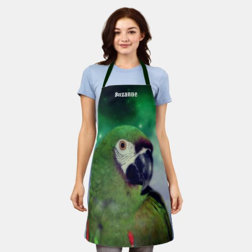 Cute Severe Macaw Parrot Personalized Apron