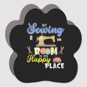 Cute Sewing Gift Quilters Crafting Quilting Car Magnet
