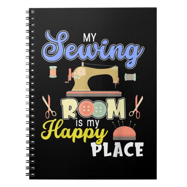 Cute Sewing Gift Quilters Crafting Quilting Notebook (Front)