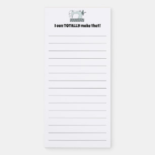 Cute sewing machine seamstress humor create make  magnetic notepad