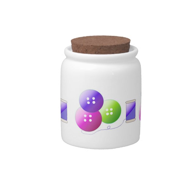 Cute Sewing Notions Candy Jar (Front)