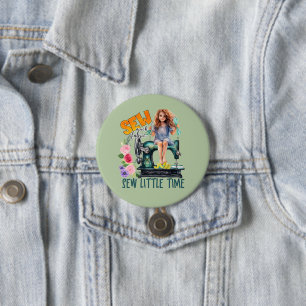 cute sewing word art button