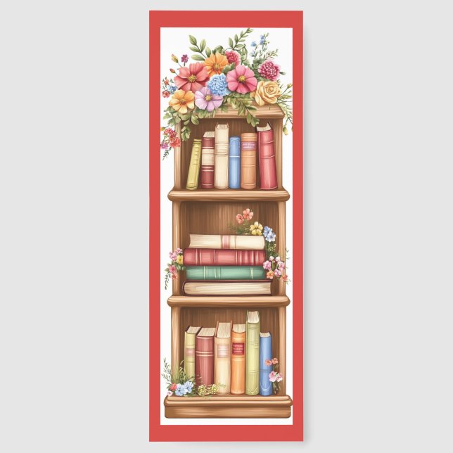 Cute Shabby Chic Bookshelf Bookmarks (Back)