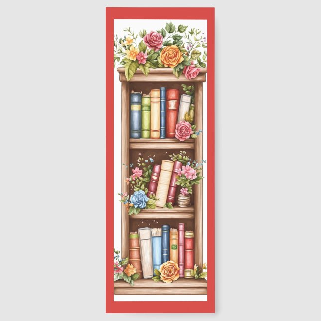 Cute Shabby Chic Bookshelf Bookmarks (Back)