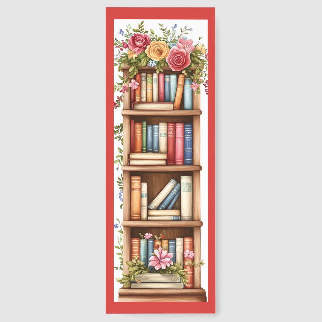 Cute Shabby Chic Bookshelf Bookmarks (Back)