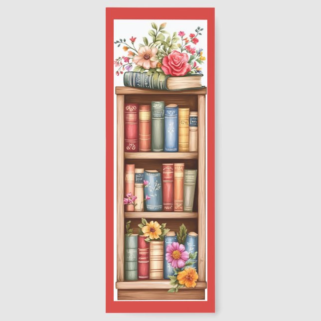Cute Shabby Chic Bookshelf Bookmarks (Back)
