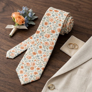 Cute Shabby Chic French Floral Art Pattern Neck Tie