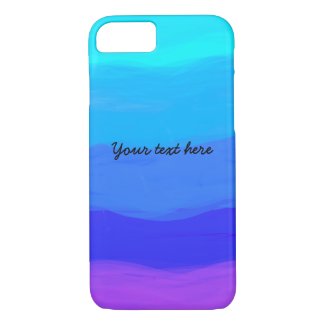 Cute shades of blue typography cool iPhone 7 case