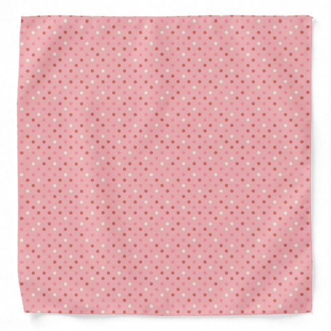 Cute Shades of Pink Polka Dot Pattern Bandana (Front)
