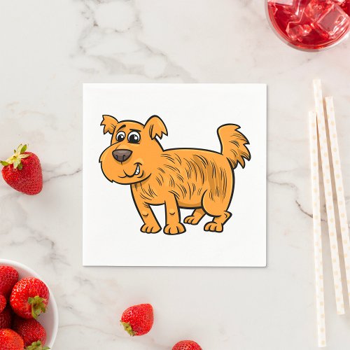 Cute Shaggy Dog Pet Animal Paper Napkins