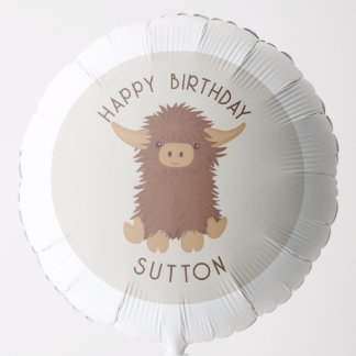 Cute, shaggy Highland cow custom design Balloon