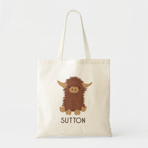 Cute shaggy Highland cow custom design Tote Bag