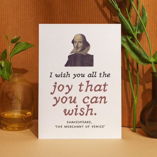Cute Shakespeare Birthday Wish Dark Academia  Card