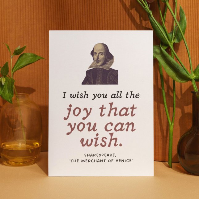 Cute Shakespeare Birthday Wish Dark Academia  Card (Creator Uploaded)