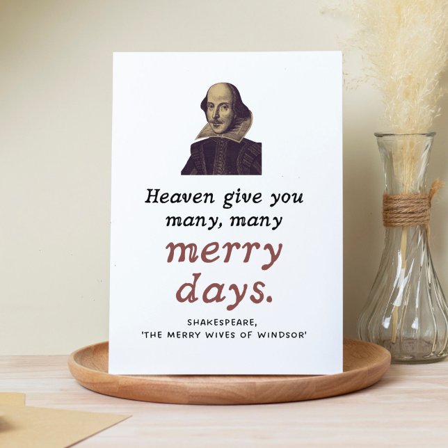 Cute Shakespeare Happy Retirement Theater Quote Card (Our Shakespeare card is great for birthdays, anniversaries, retirements, and other happy occasions.)