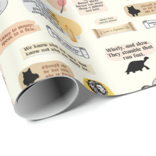 Cute Shakespeare Inspiration Quotes Nerdy Literary Wrapping Paper