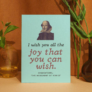 Cute Shakespeare Joy Quote Dark Academia Birthday Card