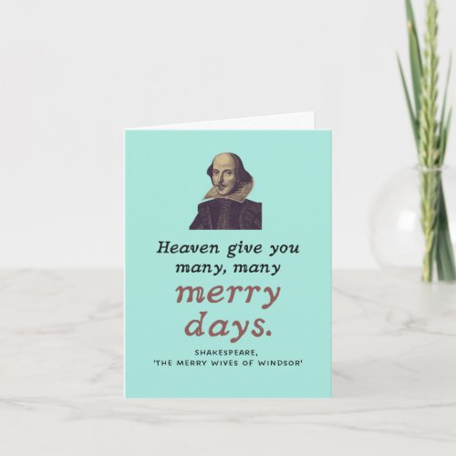 Cute Shakespeare Merry Days Theater Birthday  Card
