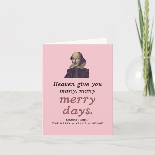 Cute Shakespeare Merry Days Theater Pink Birthday Card