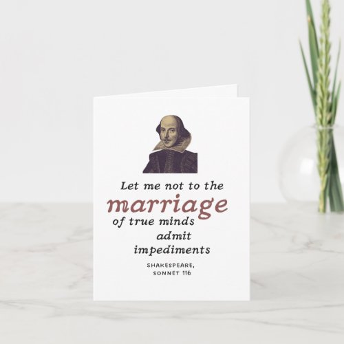 Cute Shakespeare Quote Literary Wedding Engagement Card