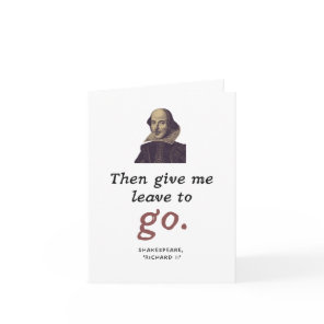 Cute Shakespeare Quote Vintage Bookish Retirement  Card