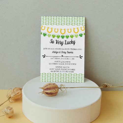 Cute Shamrock Baby Shower Invitation