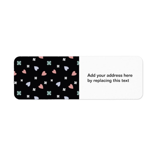 Cute Shamrock Hearts Lucky Love Pattern Label (Front)