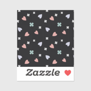Cute Shamrock Hearts Lucky Love Pattern Sticker