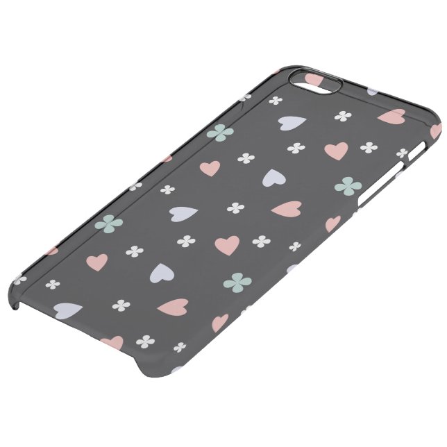 Cute Shamrock Hearts Lucky Love Pattern Uncommon iPhone Case (Bottom)